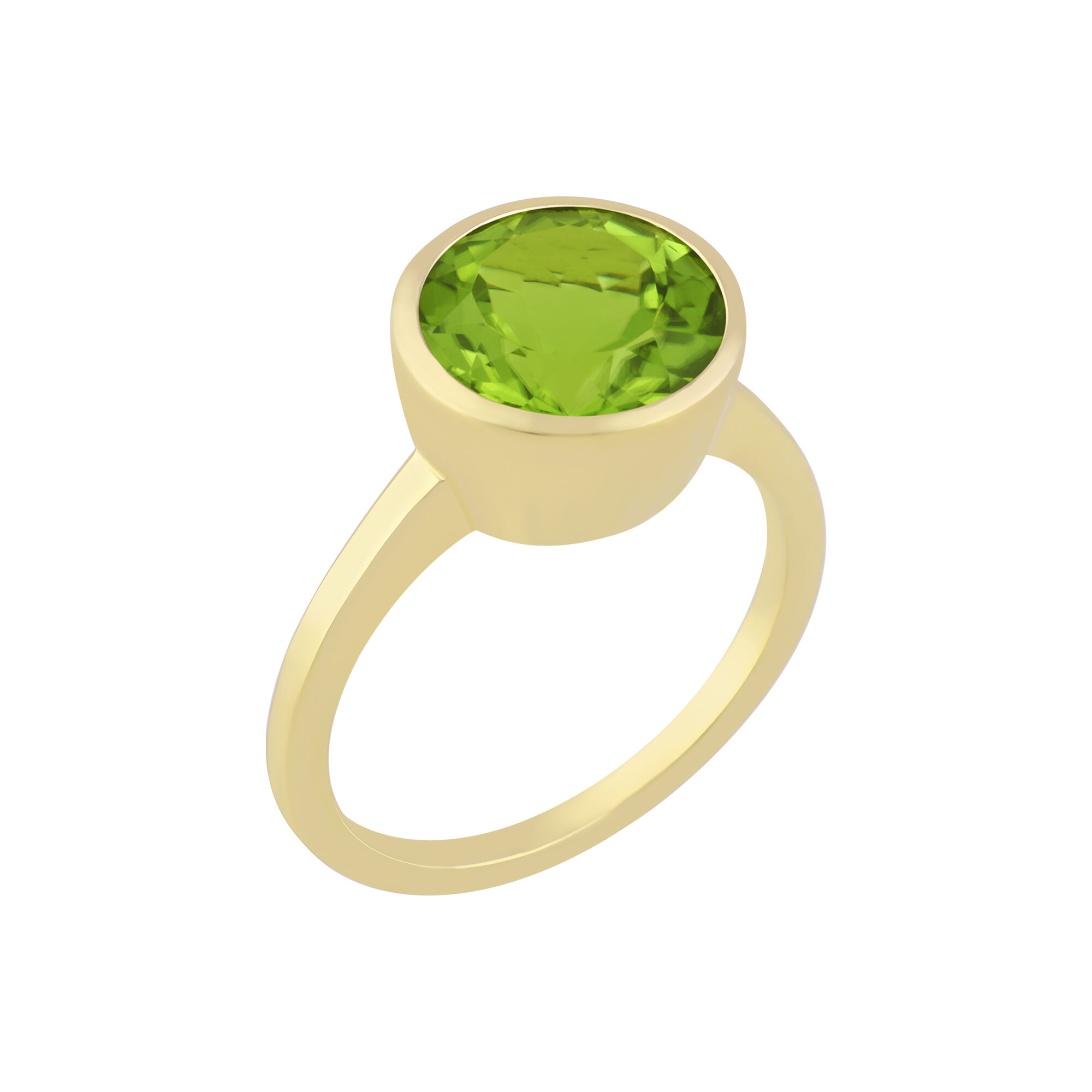 Jewelry Sale | Yellow Gold Peridot Bezel Ring